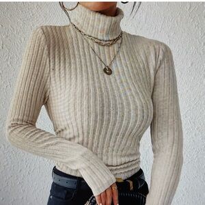 NWT CREAM TURTLE NECK
